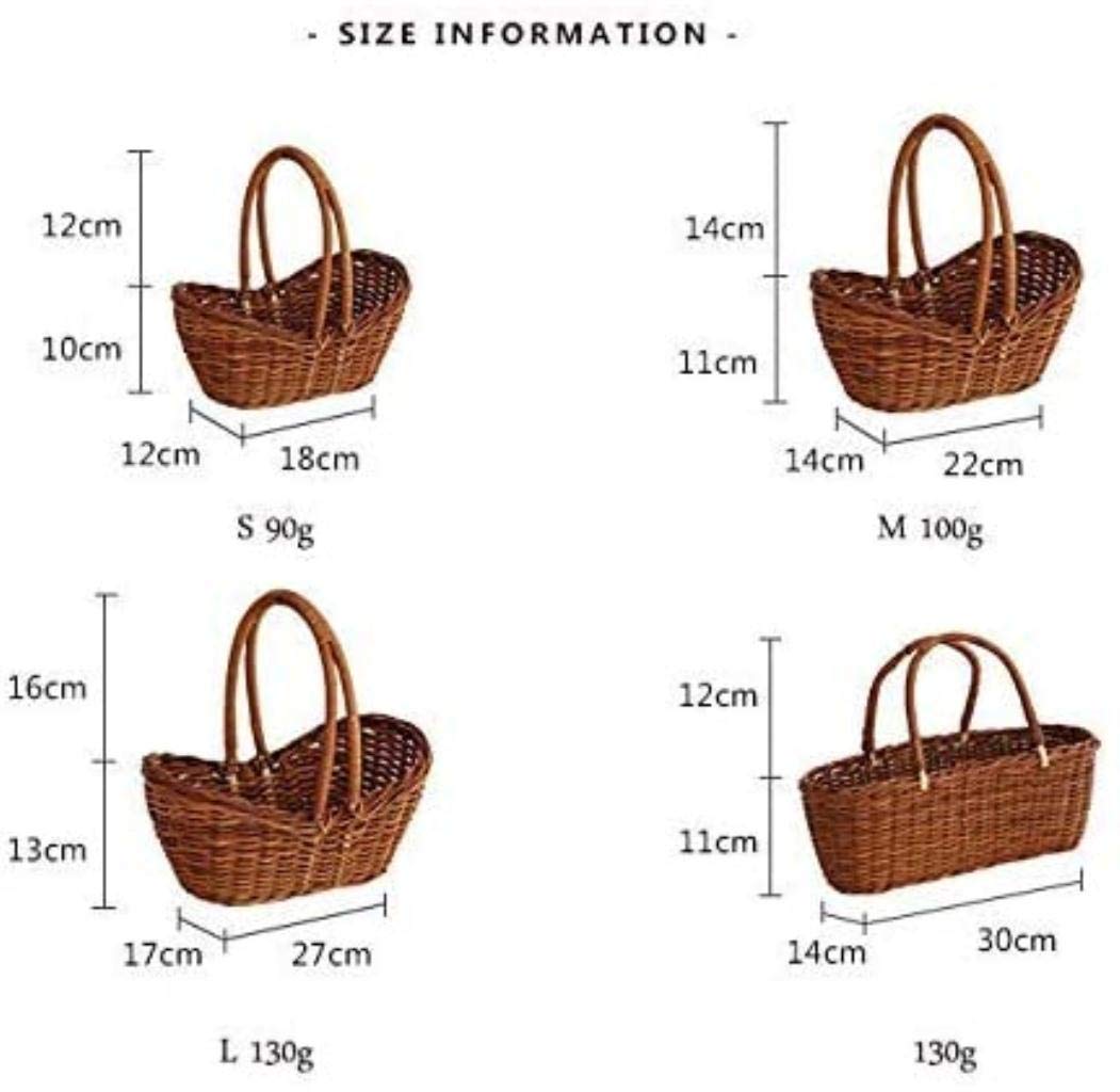Natural Woven Willow Picnic Basket with Handle - Oval Wicker Hamper for Outdoor Parties, Picnics, Fruit Serving, and Flower Storage | Perfect for Beach, Garden, and Camping Trips