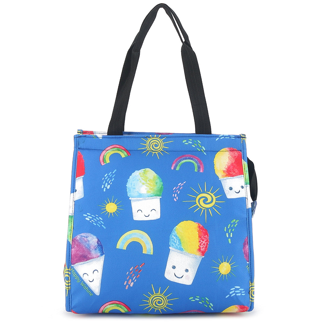 Insulated Lunch Tote Bag for Women & Men - Small Cooler Lunch Box with Handle, Leakproof & Thermal Insulation - Perfect for Work, School, Picnics & Beach - Shave Ice Blue