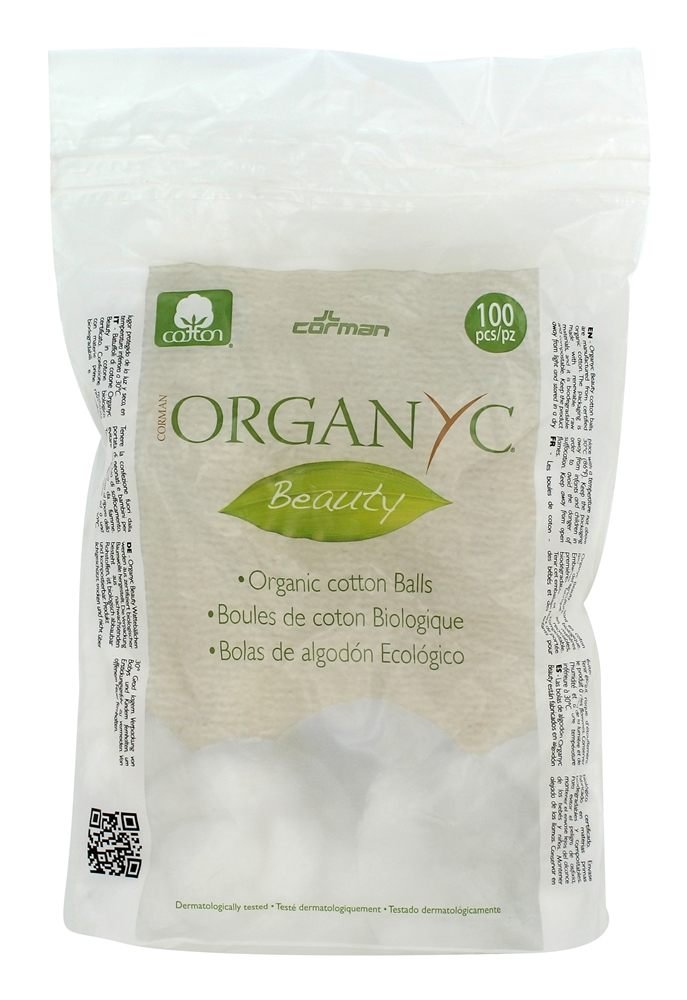 ORGANYC 100 Count Cotton Balls - 100% Pure Cotton for Makeup Removal, First Aid & Baby Care | Soft & Absorbent Facial Pads for Skincare & Nail Polish Remover