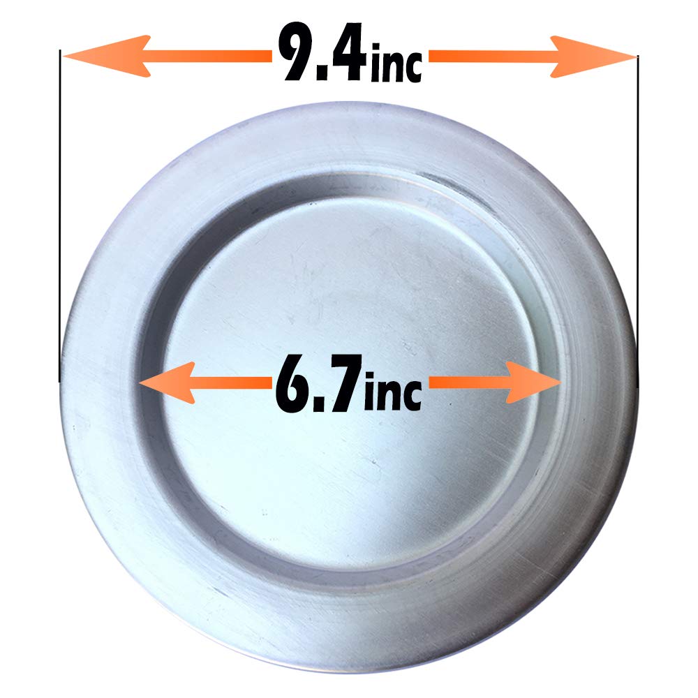 Large Kunefe Plate Set of 2 - Silver Aluminum Cooking & Serving Pans for Shredded Kadaifi, Phyllo, Fillo Dough - Perfect for Turkish Desserts, Baklava & Kunefe - Ideal for Home Baking, Restaurants & Special Occasions