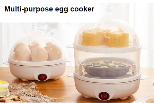 Electric Egg Cooker for Hard Boiled Eggs - 1-14 Egg Capacity, 2-Layer Multi-Function Steamer for Perfect Soft/Medium/Hard Boiled Eggs (Green) - Ideal for Breakfast, Meal Prep & Healthy Cooking