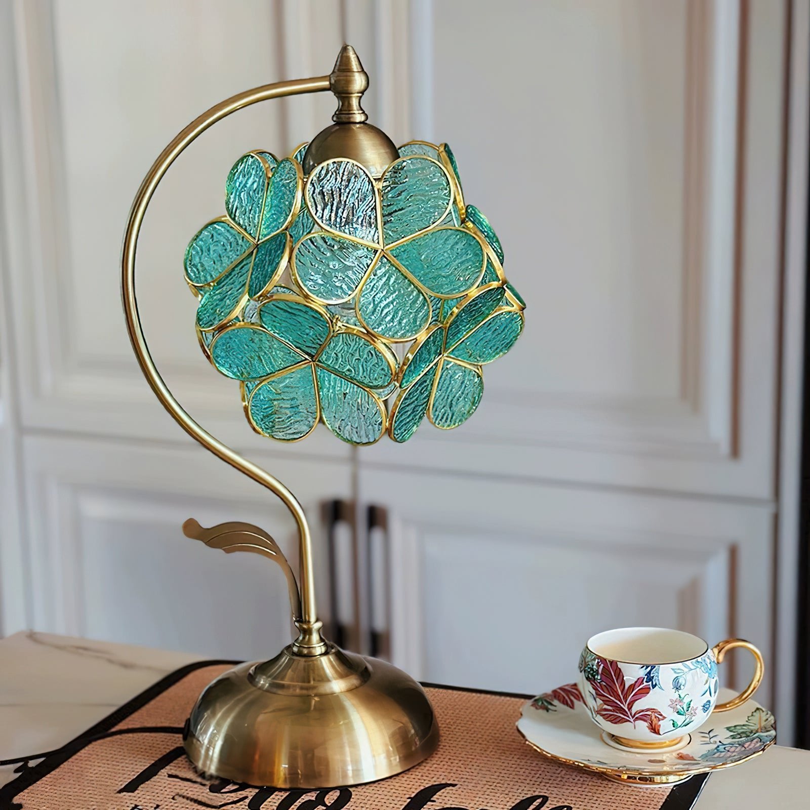Aurelia Leaf Table Lamp - Modern LED Nightstand Lamp with Adjustable Brightness for Bedroom, Living Room, and Office Decor