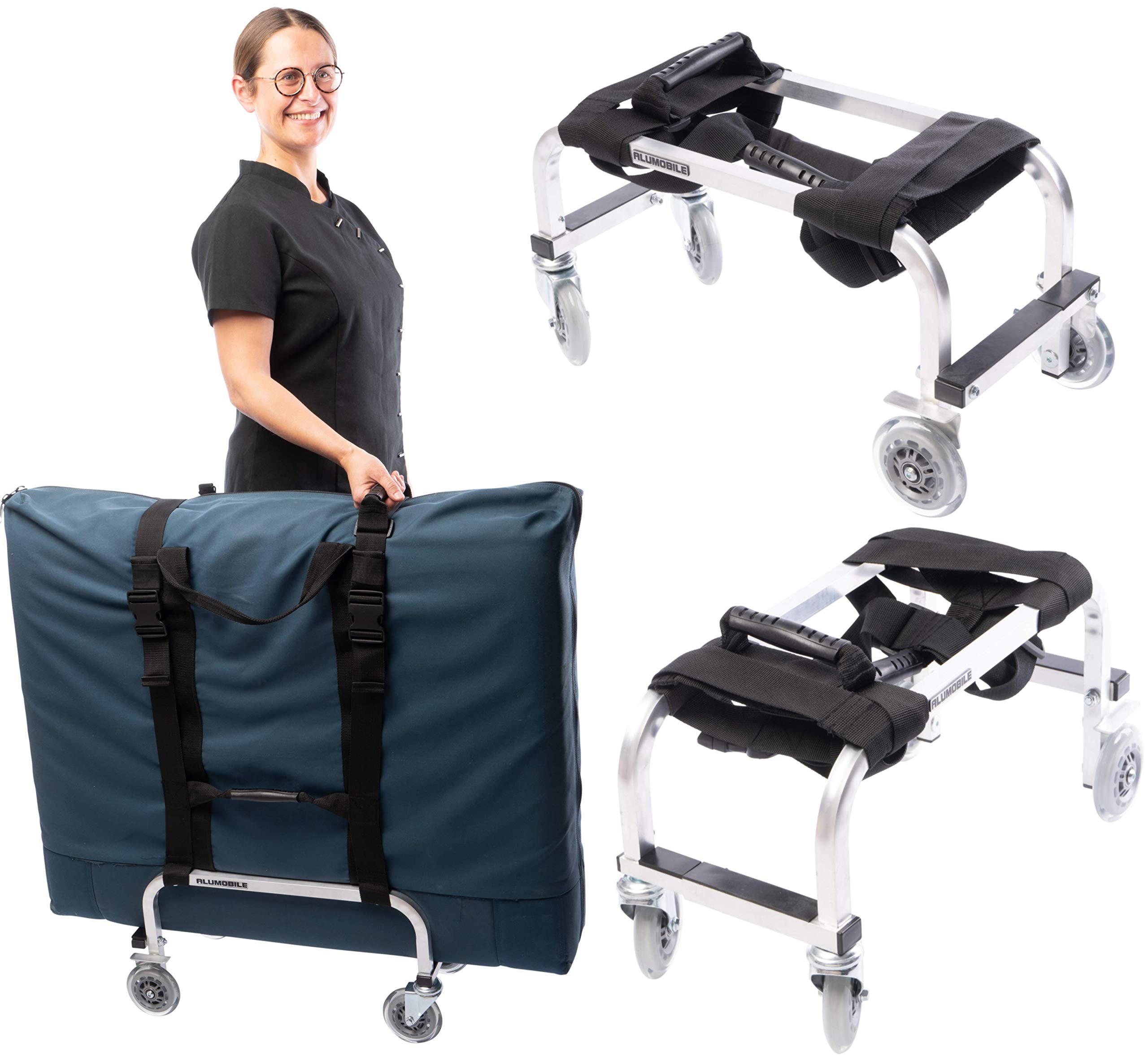 Professional Massage Table Cart Trolley - Portable Spa & Therapy Equipment for Chiropractors, Home Use, and Mobile Massage Businesses
