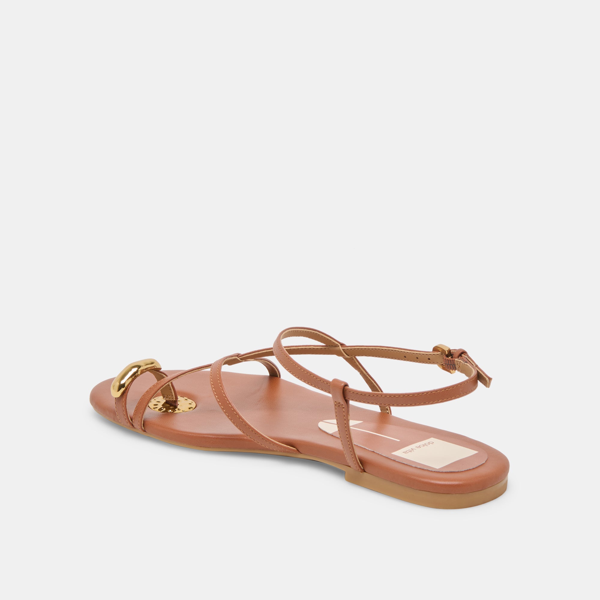KESHA Women's Leather Sandals in Cognac - Comfortable & Stylish for Summer, Beach, and Casual Outings