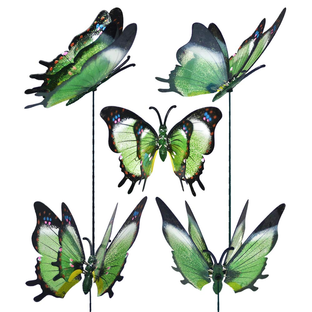 3D Giant Butterfly Garden Stakes - Large Outdoor Lawn Decorations for Yard, Patio & Gardening - Whimsical 3D Butterfly Ornaments (Pack of 4) - Perfect for Garden Decor, Wedding Decorations & Christmas Gifts