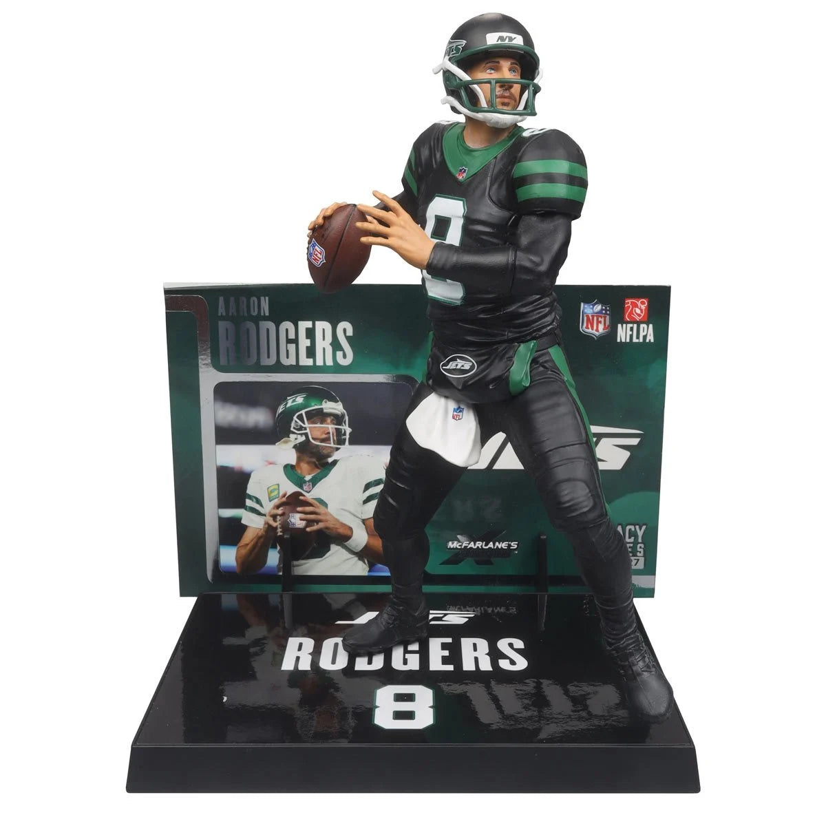 Aaron Rodgers New York Jets NFL Black Jersey Platinum Chase Posed Figure – 2024 SportsPicks Collectible for Fans & Memorabilia Enthusiasts | Perfect for Display, Gifts, and Game Day Decor