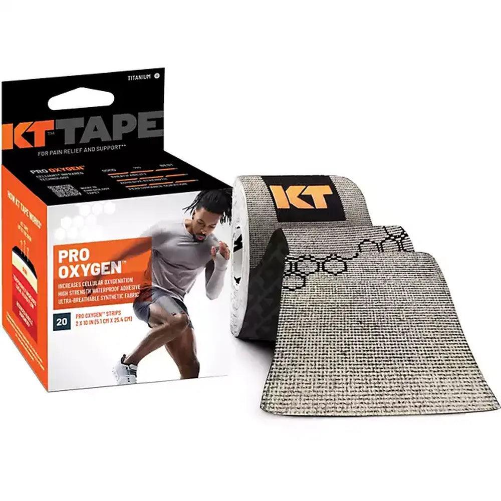 KT Tape Pro (Oxygen Titanium) - Premium Elastic Kinesiology Tape for Pain Relief & Muscle Support - Ideal for Athletes, Runners & Physical Therapy Recovery