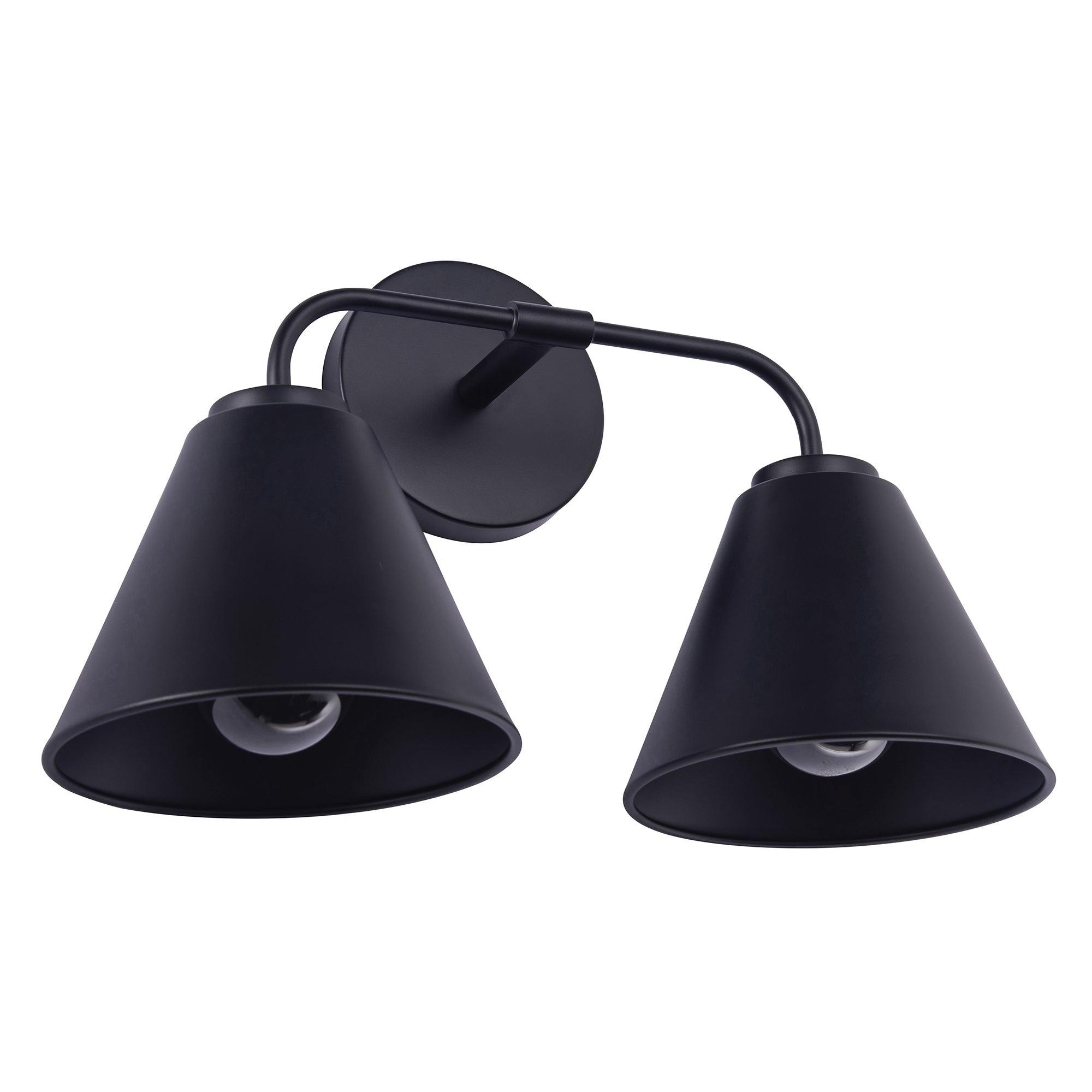 Modern 2-Light Loft Style Vanity Light - Brushed Nickel Bathroom Sconce for Contemporary Bedroom & Powder Room Lighting