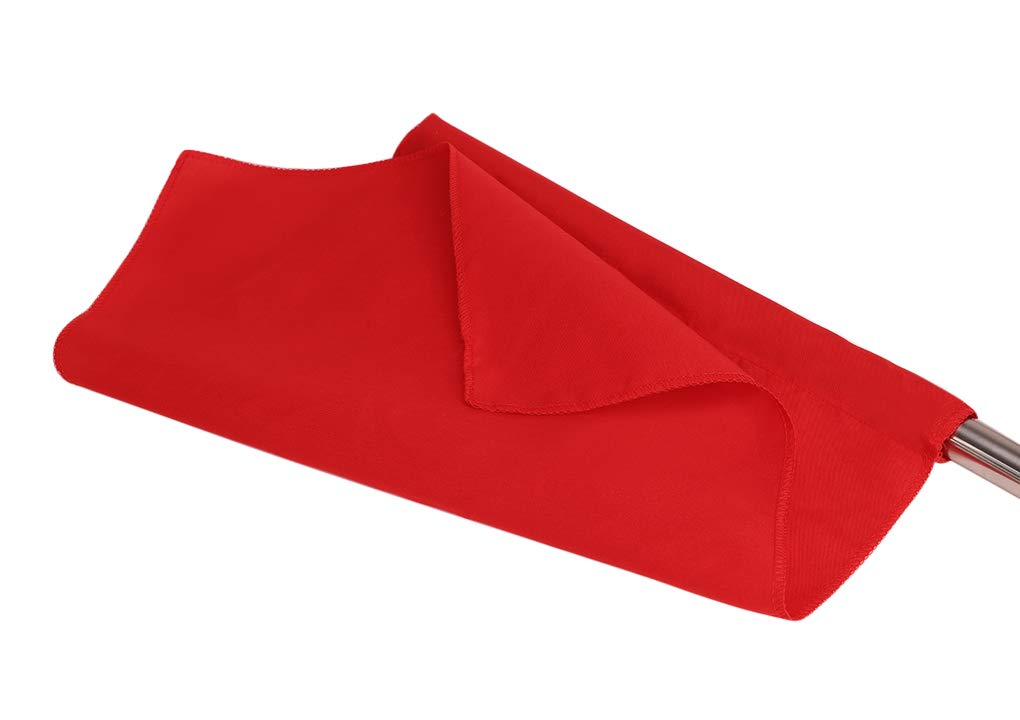 Referee Flag with Metal Pole & Foam Handle - Red Linesman Flag for Soccer, Rugby, Hockey - Durable Athletic Training Flag for Track & Field, Volleyball, Football Games - Perfect for Sports Competitions & Officiating