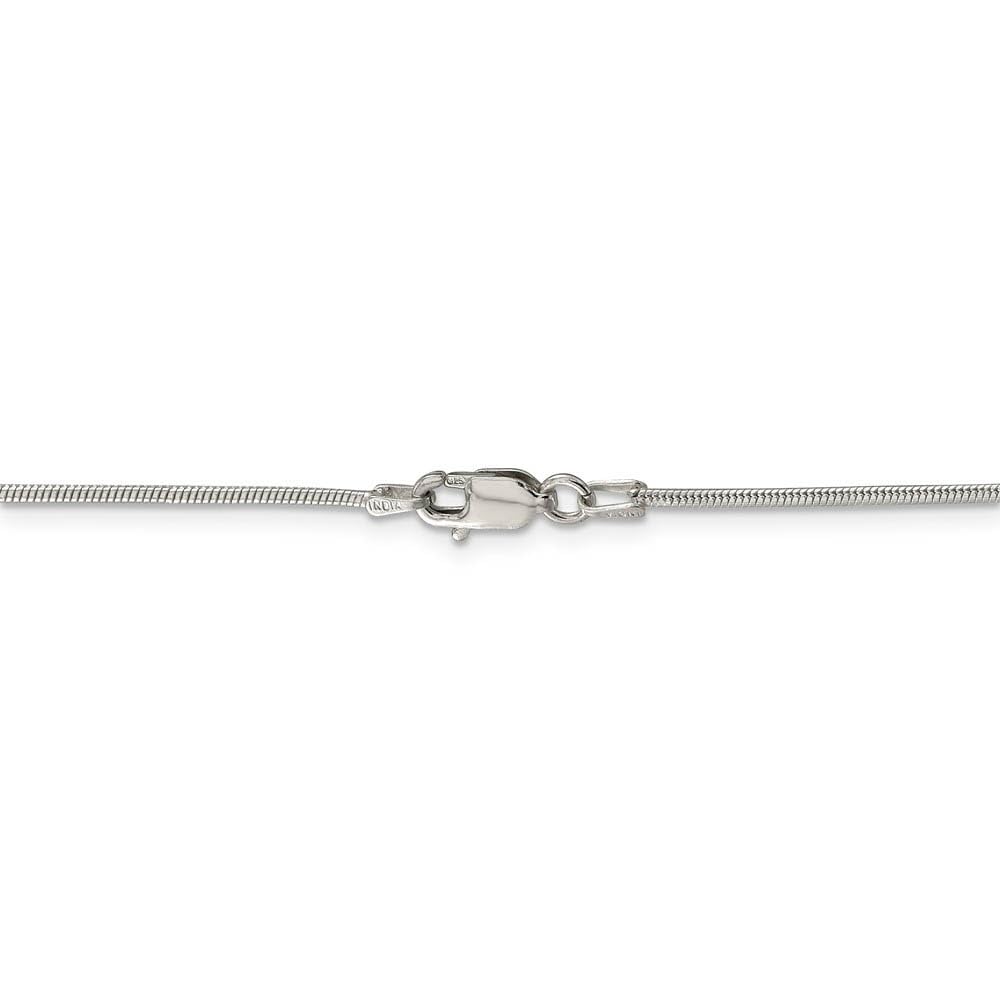 1.2mm Sterling Silver Round Solid Snake Chain Necklace - Elegant Black Bow Pendant for Women | Perfect for Everyday Wear, Date Nights & Gift Giving