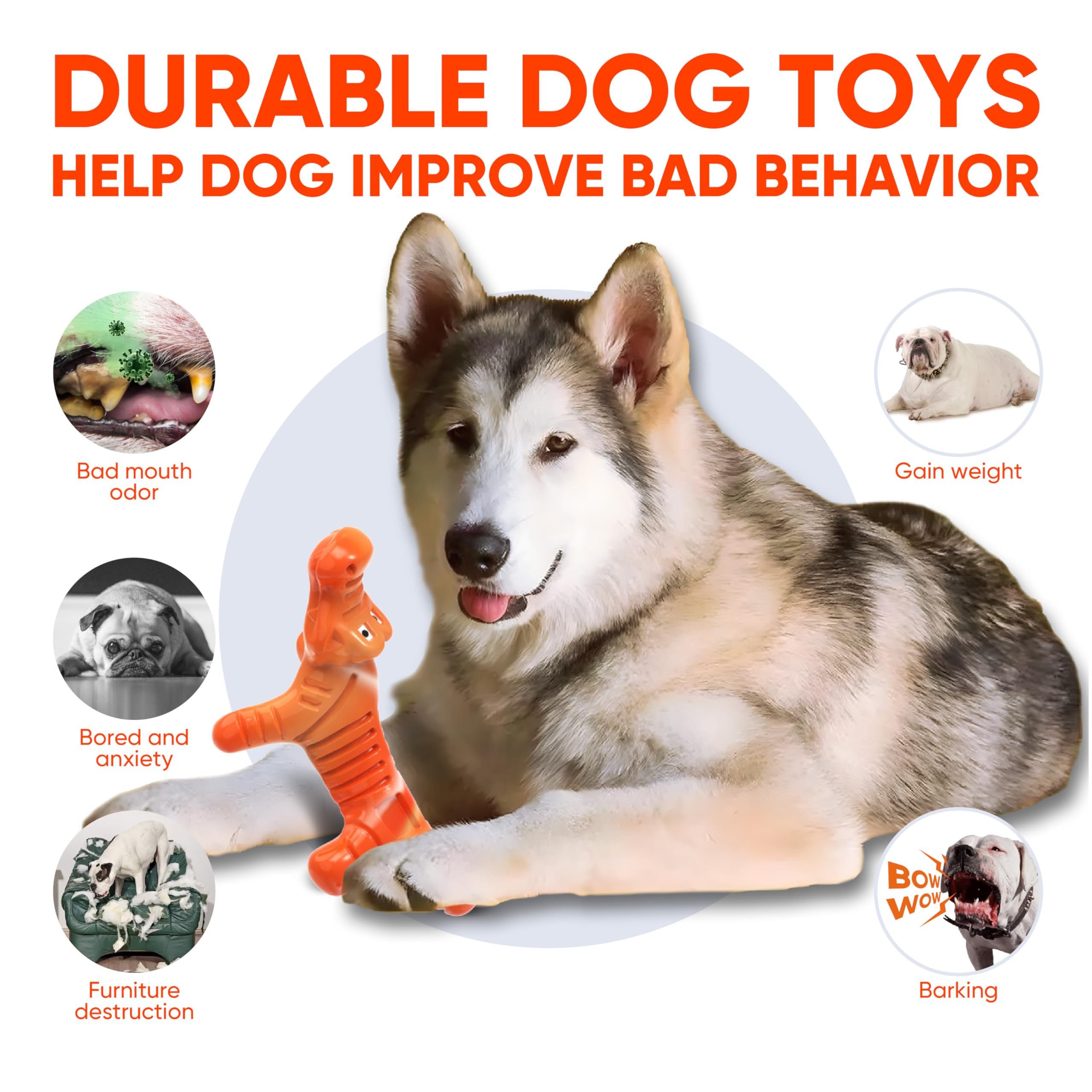 LEGEND SANDY Indestructible Dog Chew Toys for Aggressive Chewers - Durable Large Breed Dog Toys for Medium & Big Dogs - Perfect for Playtime, Training & Anxiety Relief