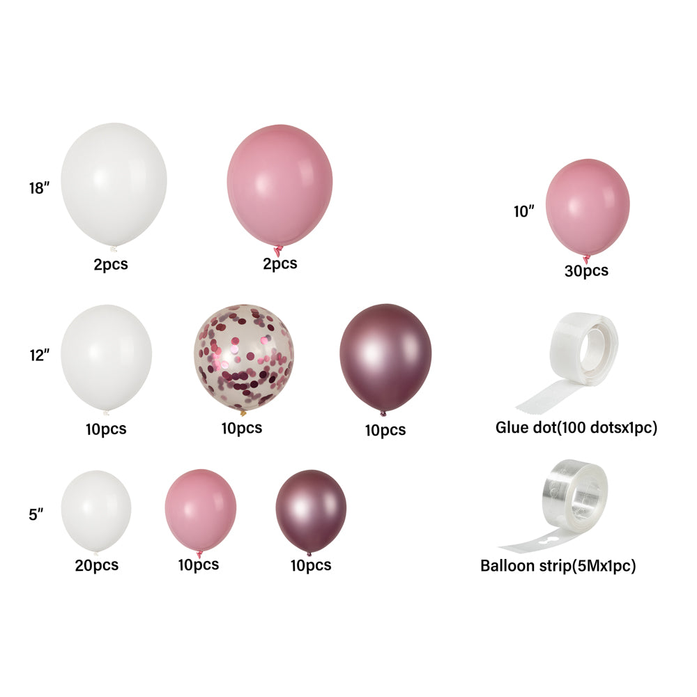 Balloonify Metallic Pink & White Balloon Arch Kit - 106 Pieces for Party Decorations, Weddings, Baby Showers & Birthday Celebrations
