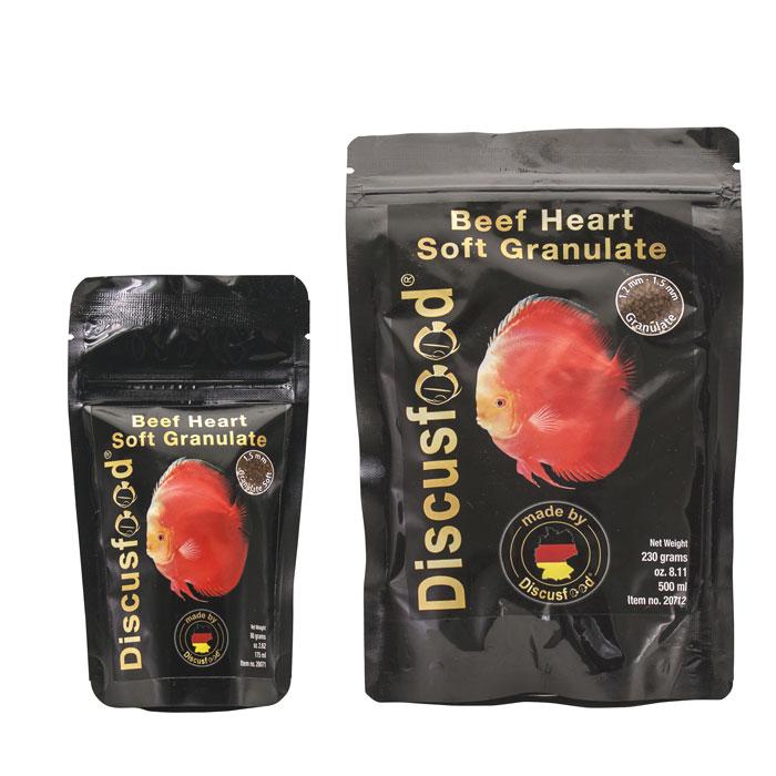 Premium Discus Food BH (Beef Heart) Soft Granulate - High Protein Growth Diet for Discus Fish (80g/230g) - Ideal for Juvenile Growth & Color Enhancement in Aquariums