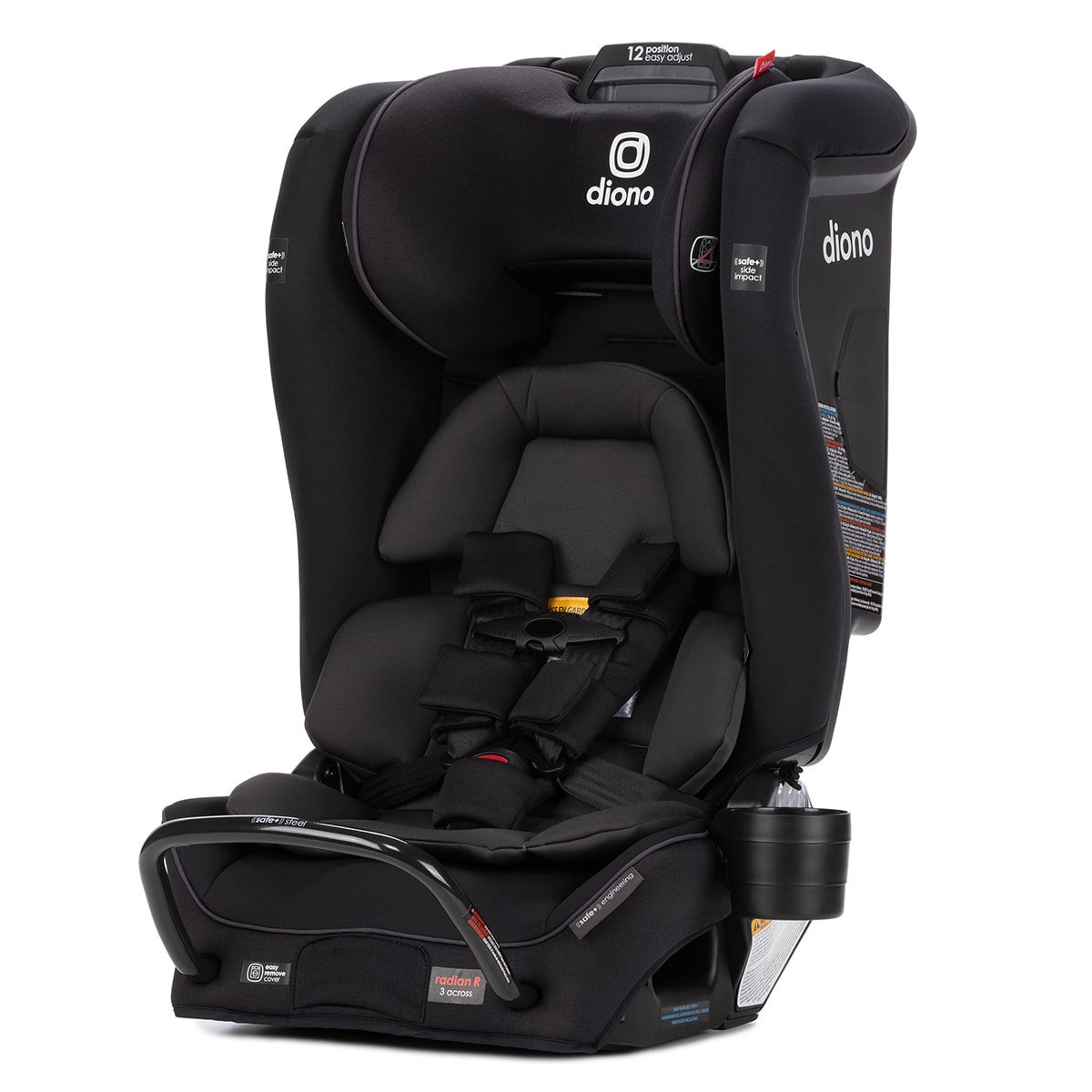 Diono Radian 3RXT SafePlus Convertible Car Seat - 3-in-1 Rear Facing, Forward Facing & Booster Seat for Kids 5-120 lbs | Premium Safety for Infants to Toddlers | Perfect for Family Travel & Daily Commute