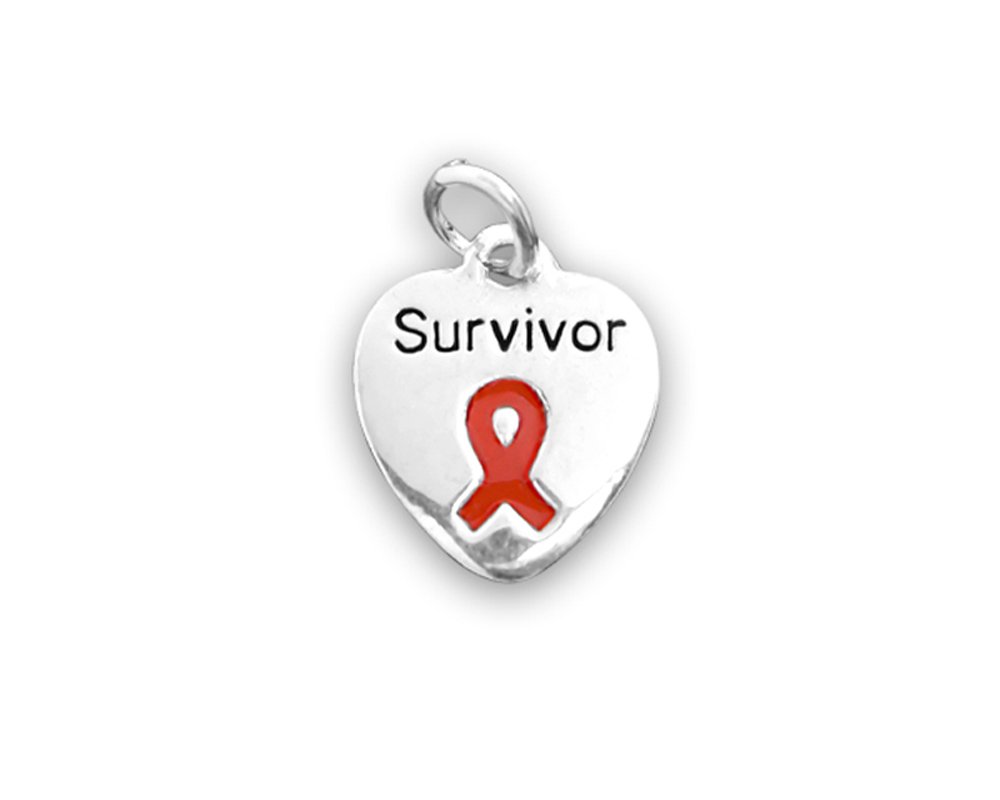10 Pack Red Ribbon Awareness Charms for Fundraising Events - Support Causes with Bulk Charity Ribbon Pins (Perfect for Cancer Awareness, Charity Drives & Community Events)