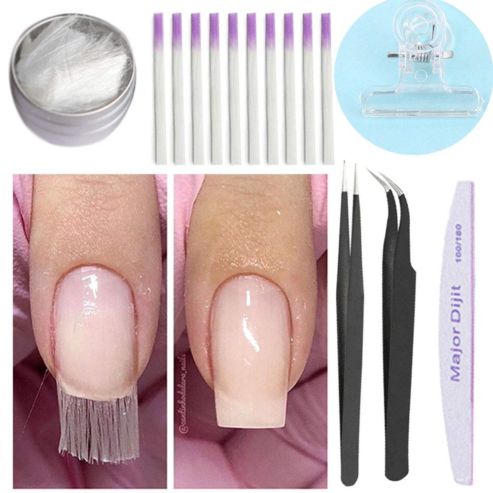 Wowobjects® Professional Acrylic Nail Kit with Fiber Glass Extensions - Salon Quality Manicure Tools for Gel Nails, DIY Home Nail Art & Professional Salon Use