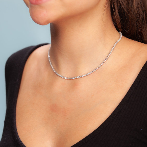14K Gold Diamond Tennis Necklace (8.00ct, 2.5mm) - 4 Prong Setting Showroom Collection for Women - Perfect for Weddings, Anniversaries & Special Occasions