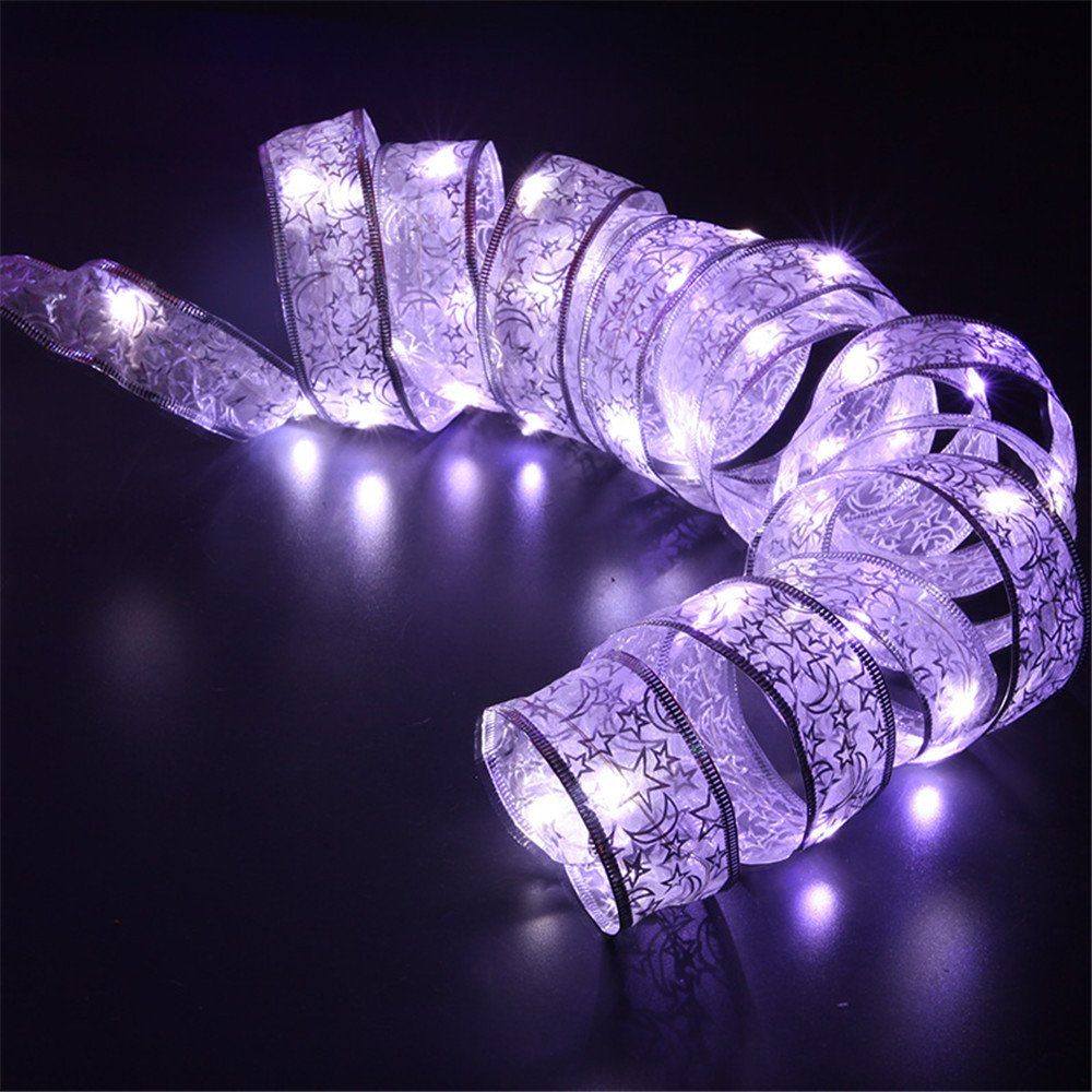 Shining Ribbon Fairy Lights - 13 Ft 40 LED Christmas String Lights with Battery for Holiday Decorations | Perfect for Christmas Tree, DIY Lace Bowls, Indoor & Outdoor Xmas Decor | Create Magical Atmosphere for Parties, Weddings & Home Decoration
