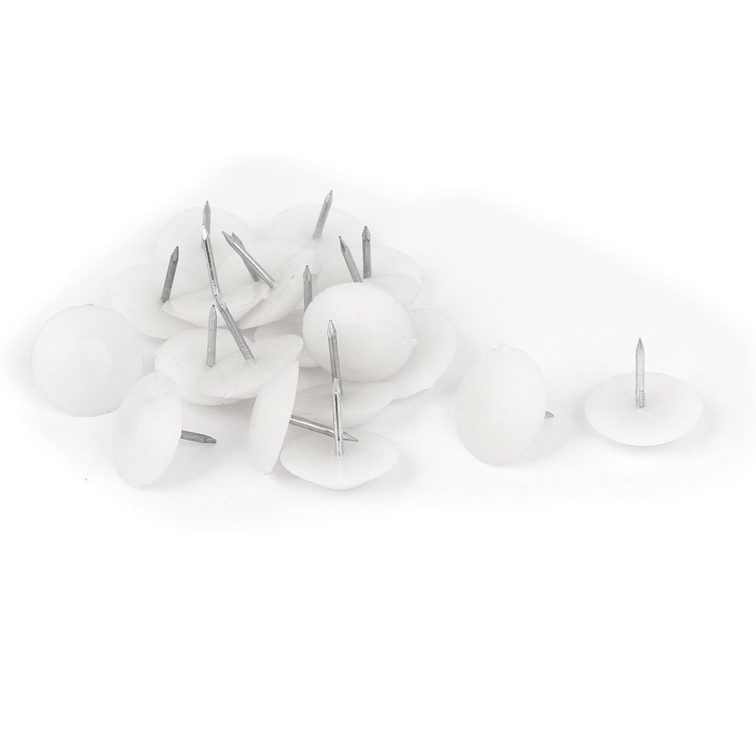 20pcs White Nylon Furniture Foot Protectors - Non-Slip Desk Chair Table Leg Caps with Metal Nails for Hardwood Floors | Home Office & Living Room Floor Protection