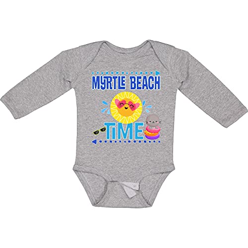 Inktastic Myrtle Beach Vacation Time Long Sleeve Baby Bodysuit - Soft Cotton Creeper for Newborns & Infants - Perfect Beachwear, Family Outings & Photo Shoots