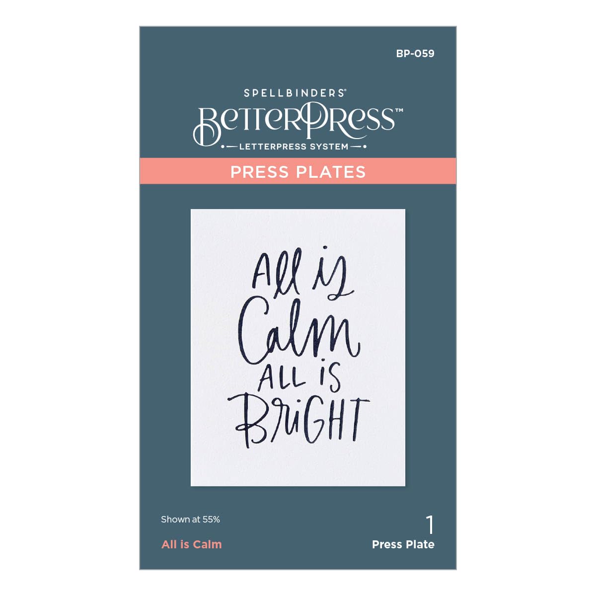 Spellbinders All is Calm Press Plate - Metal Crafting Die for Card Making, Scrapbooking & DIY Projects
