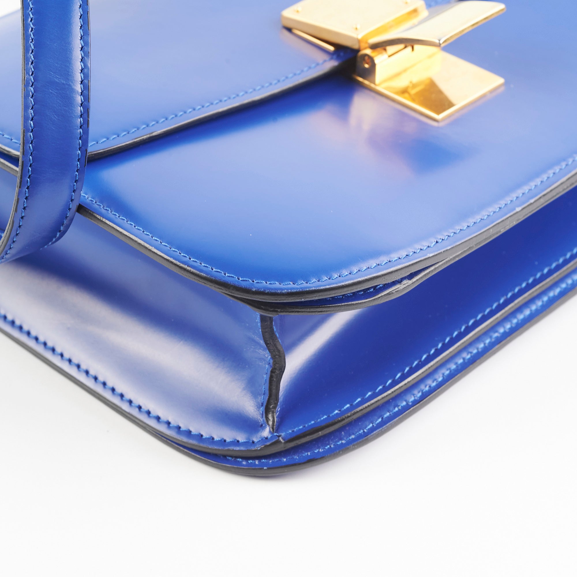 Celine Medium Royal Blue Box Crossbody Bag - Luxury Leather Shoulder Purse for Women | Perfect for Work, Travel & Evening Events