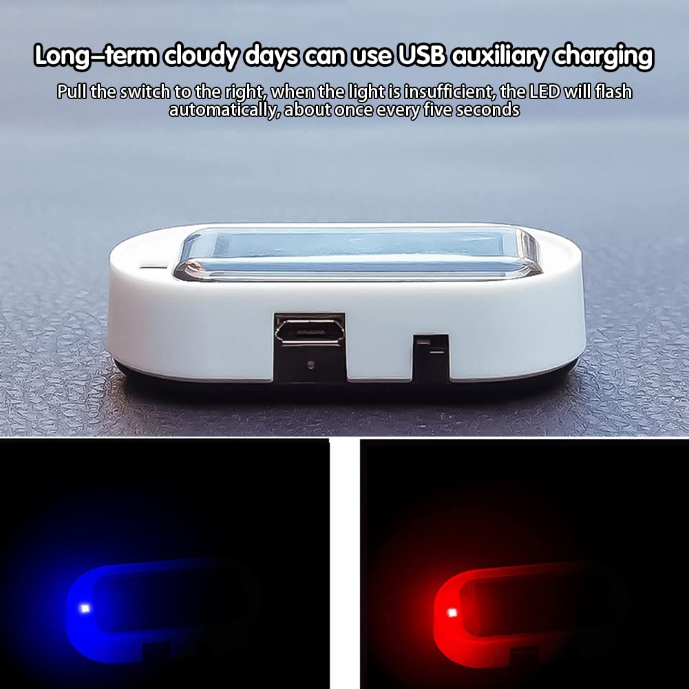 Solar-Powered Car Alarm LED Light - Anti-Theft Warning Flashing Signal Light for Vehicle Security | Deter Burglars with Bright Red Flashing Lights | Ideal for Parking Lots, Driveways & High-Crime Areas