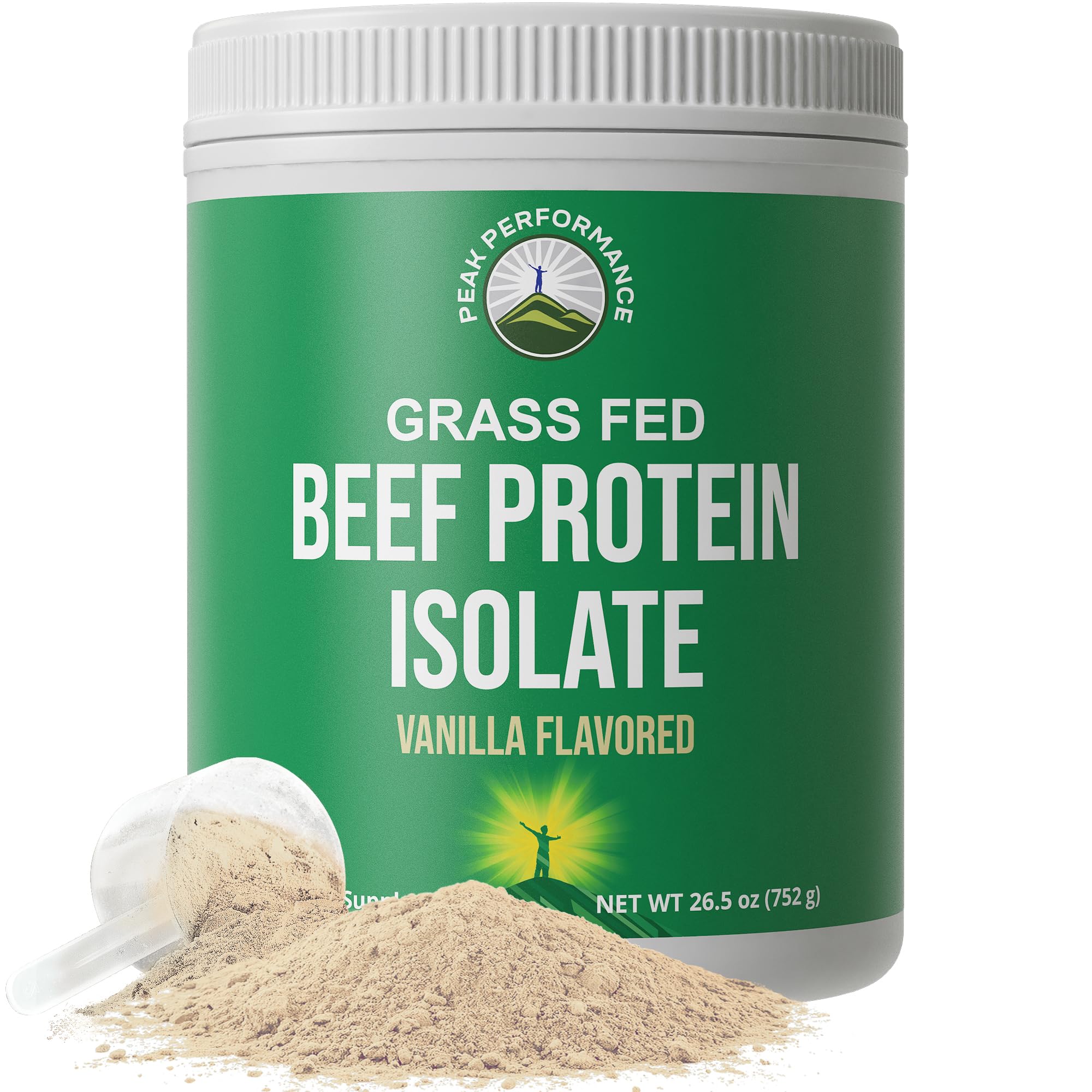 Grass Fed Beef Protein Powder - Lactose Free, Vanilla Flavor | Great Tasting Beef Protein Isolate for Muscle Building | Paleo, Carnivore & Dairy-Free Supplement | Ideal for Post-Workout Recovery & Low-Carb Diets