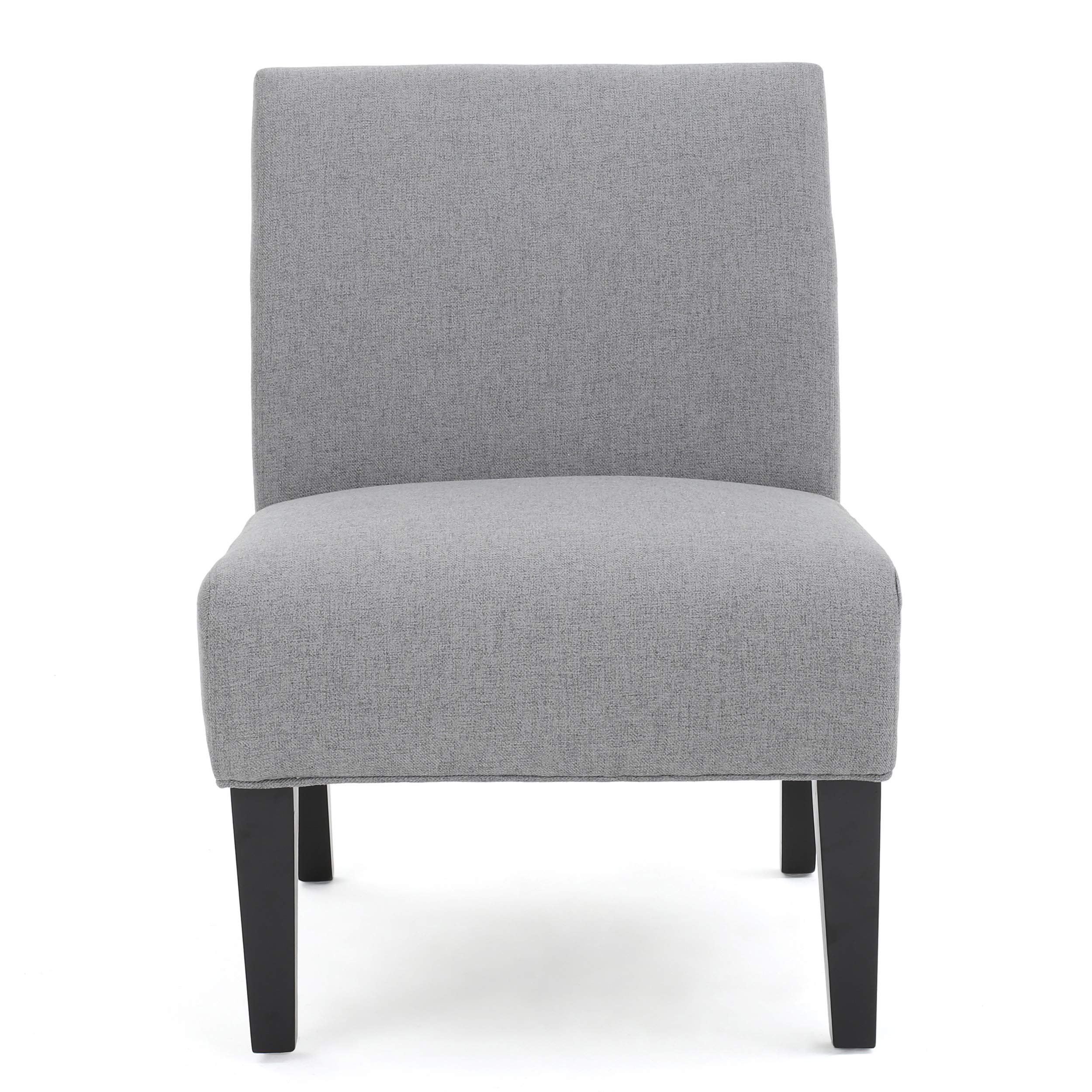 Christopher Knight Home Kassi Fabric Accent Chair - Grey Upholstered Living Room Chair for Small Spaces, Bedroom or Office - Comfortable Modern Lounge Seating for Home Decor