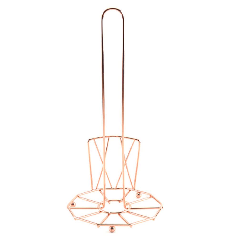 Rose Gold Vertical Floor Standing Paper Towel Holder - Elegant Bathroom & Kitchen Organizer for Toilet Paper, Paper Towels & Napkins | Perfect for Home, Office & Restaurant Use