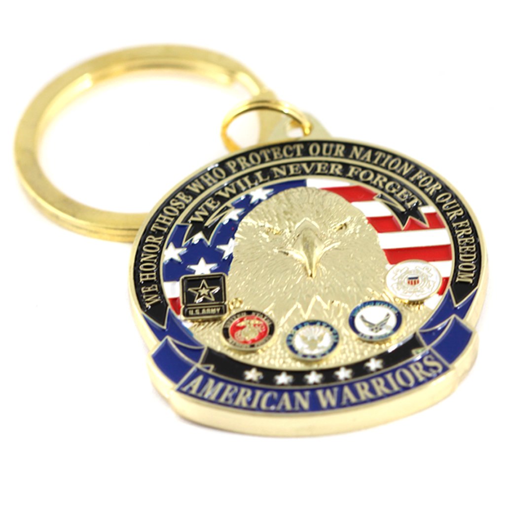 American Warriors Military Keychain - Patriotic Key Ring for Men, Women & Veterans - Perfect for Gifts, Everyday Carry & Outdoor Adventures