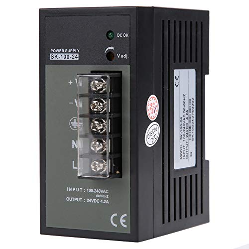 DIN Rail Power Supply 24V 5A - Industrial Switching Power Supply with LED Work Indicator for Office & Home Automation | DIN Rail Mount for Electrical Control Panels & Smart Devices