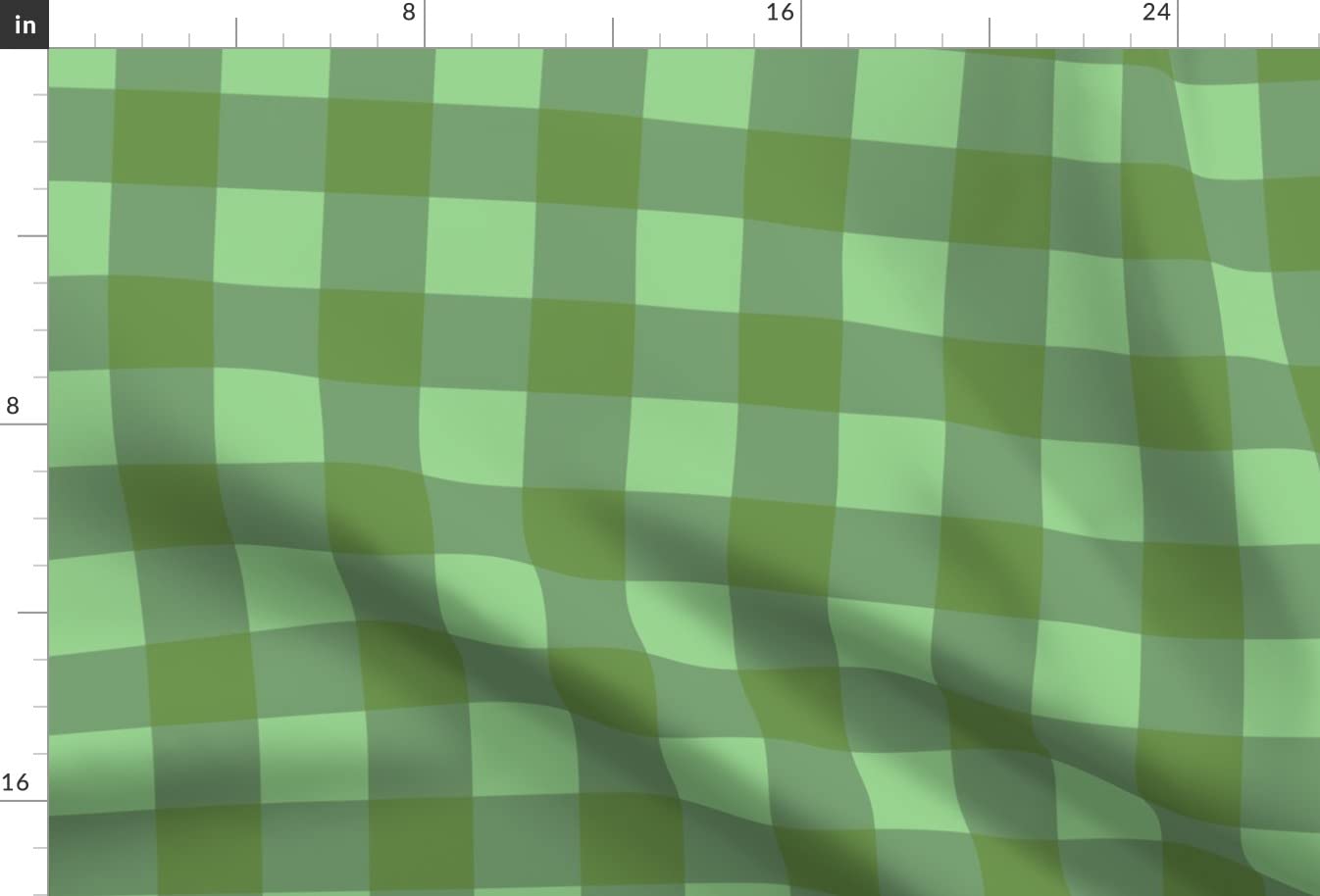 Premium Satin Fabric by The Yard - Green Animal Gingham Shizue Print - Soft Sewing Material for Apparel, Lining, Fashion, Blankets & Home Decor - Perfect for Dresses, Curtains and DIY Craft Projects