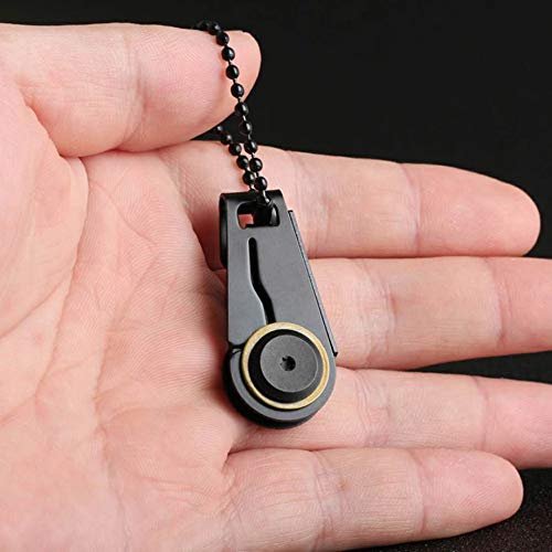 Grandey Mini Zipper Knife - Portable Folding Pocket Knife with Key Ring, Stainless Steel Blade for Outdoor Survival, Camping, Hiking & Emergency EDC Tool