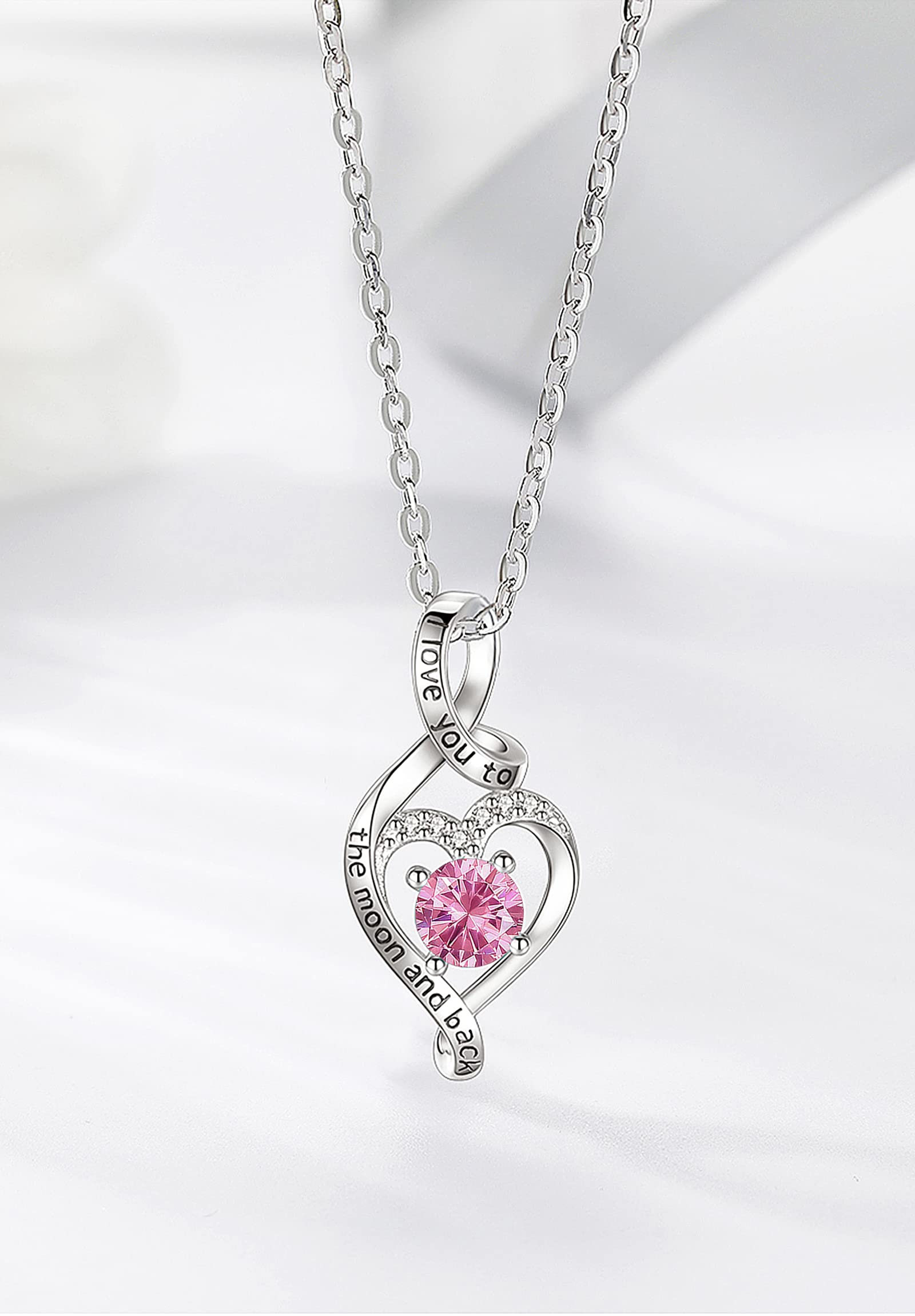 CELESTIA 925 Sterling Silver Birthstone Necklace for Women - 18 Inch Adjustable Chain - Perfect Gift for Birthday, Anniversary & Mother's Day | Elegant Jewelry for Everyday Wear & Special Occasions