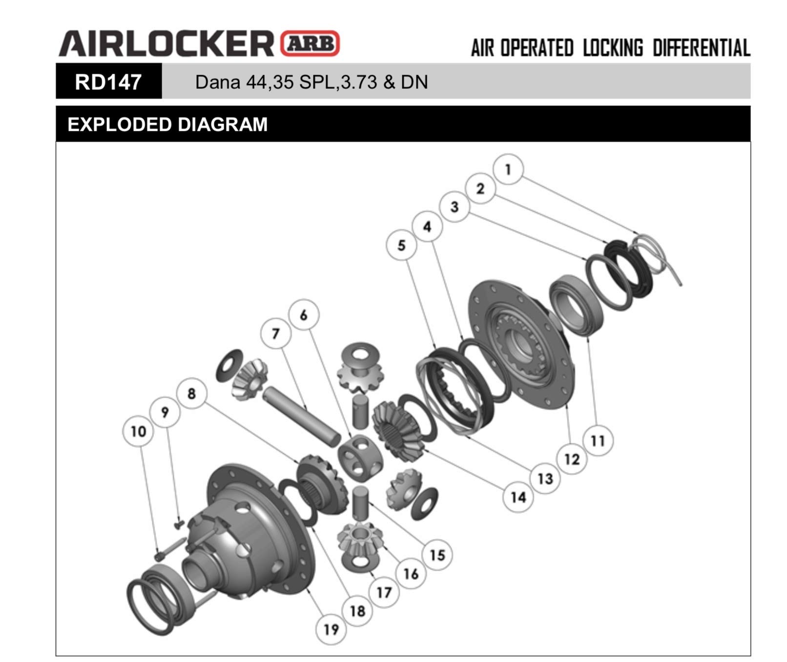 ARB RD147 Air Locker Differential - Heavy Duty Off-Road 4x4 Locking Differential for Jeep, Toyota, Ford Trucks & SUVs - Perfect for Rock Crawling, Mudding & Off-Road Adventures