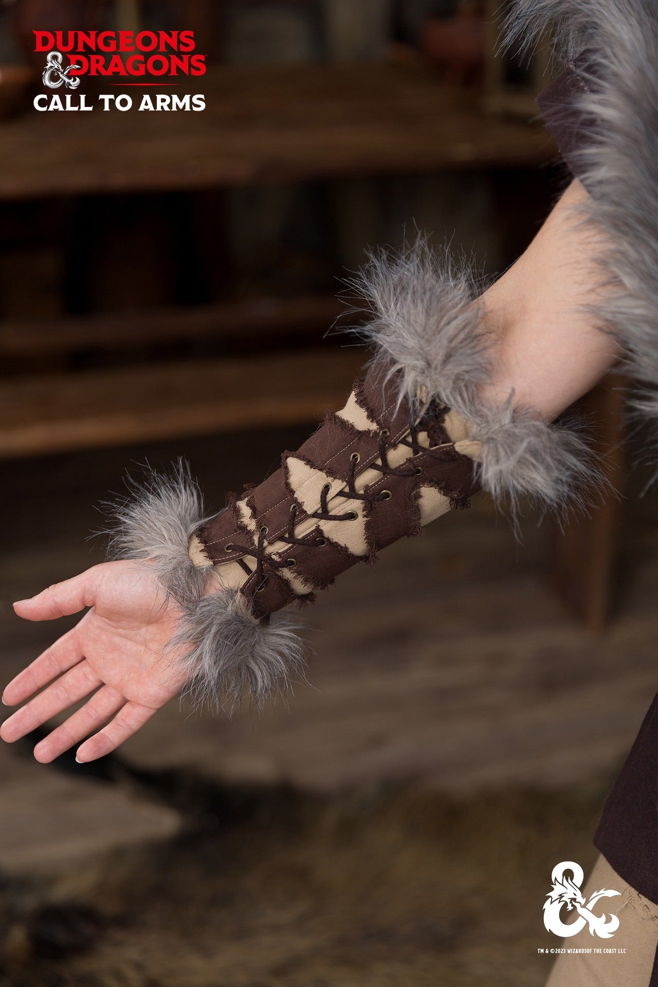Dungeons & Dragons Barbarian Bracers - Hemp & Brown Leather Wrist Armor for RPG Cosplay & LARP Costume | Perfect for D&D Game Nights & Fantasy Conventions