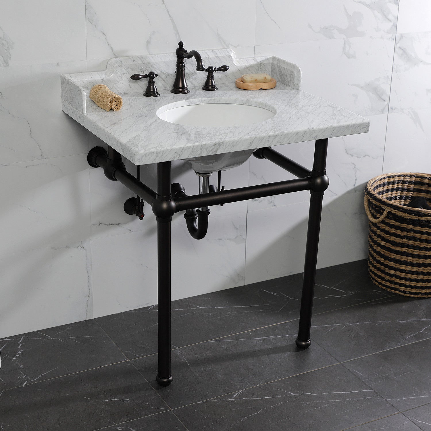 American Classic FSC1975ACL Oil Rubbed Bronze Widespread Bathroom Faucet - 3 Hole Deck Mount with 2 Handles & Pop Up Drain - Perfect for Bathroom Vanity and Powder Room Remodeling