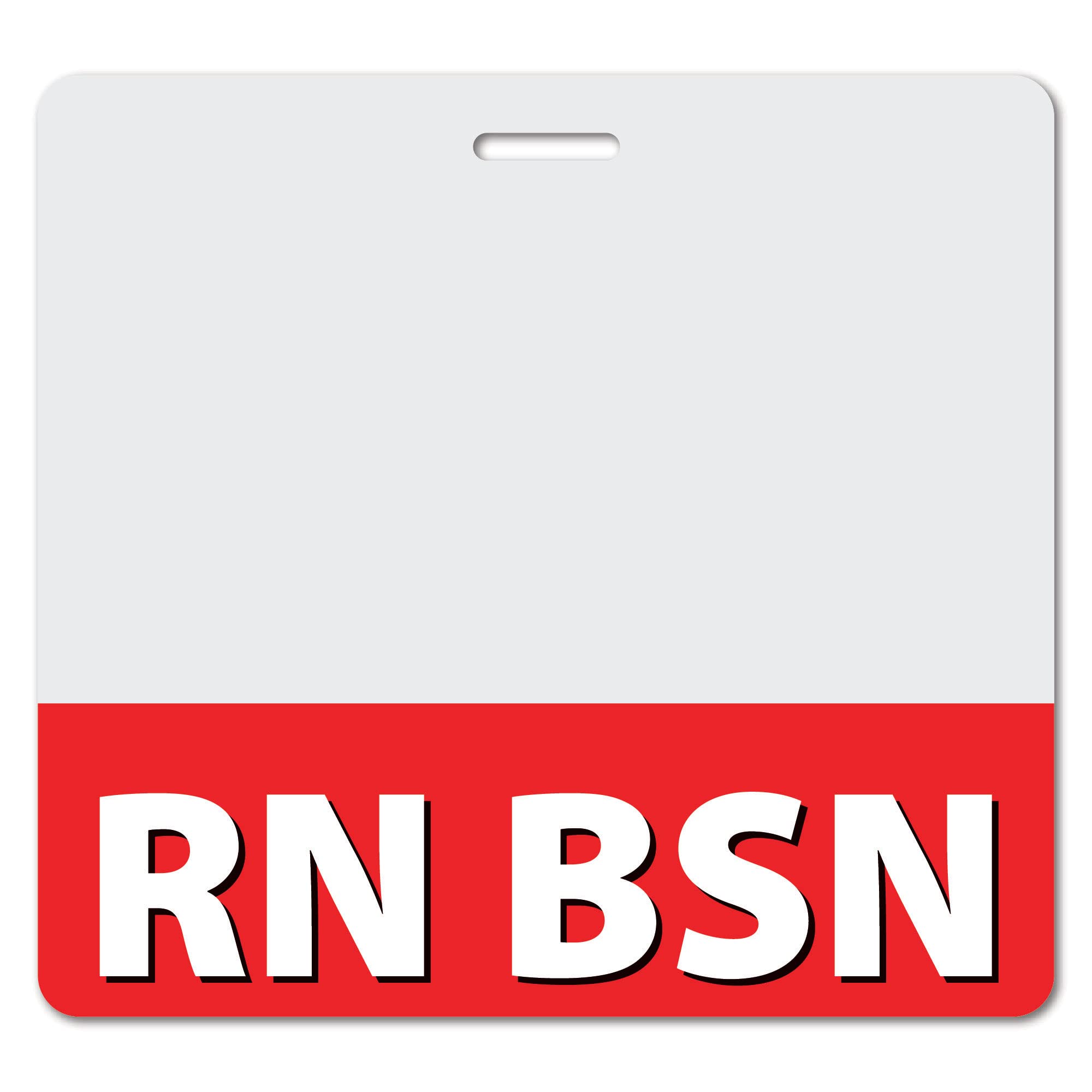 RN BSN Heavy Duty Horizontal Red (50 Pack) - Spill & Tear Proof ID Cards - 2-Sided USA Printed Quick Role Identifier Badge Backers by BadgeZoo - Perfect for Healthcare Professionals, Nurses, and Hospital Staff