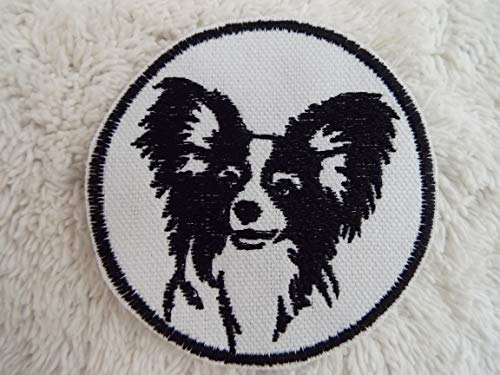 PAPILLON Dog Embroidered Iron On Patch - Custom DIY Sewing Applique for Jackets, Hats & Backpacks - Perfect for Pet Lovers & Fashion DIY Projects