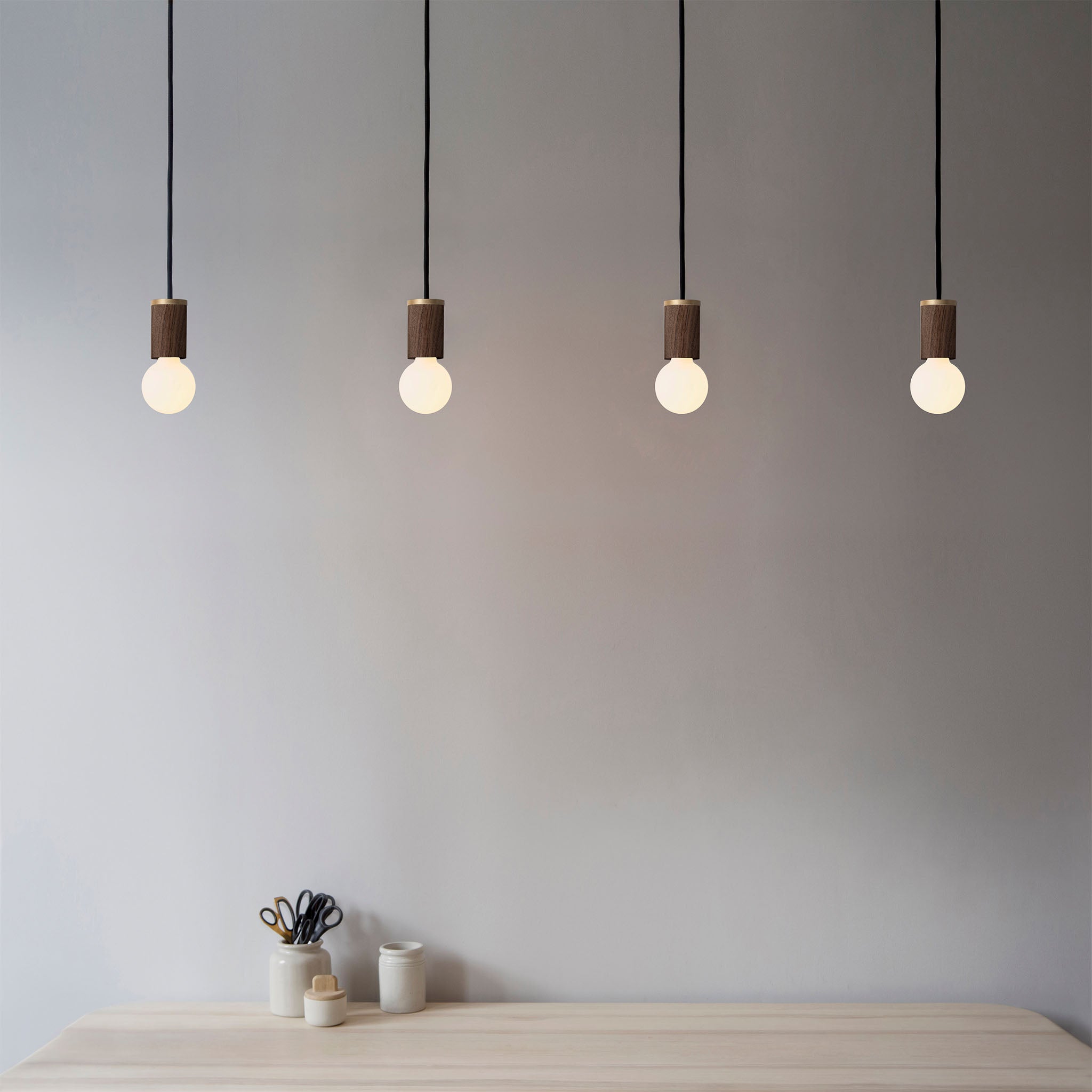 Walnut Porcelain II Pendant Light - Elegant Ceiling Lighting Fixture for Dining Room, Kitchen Island & Bedroom Decor
