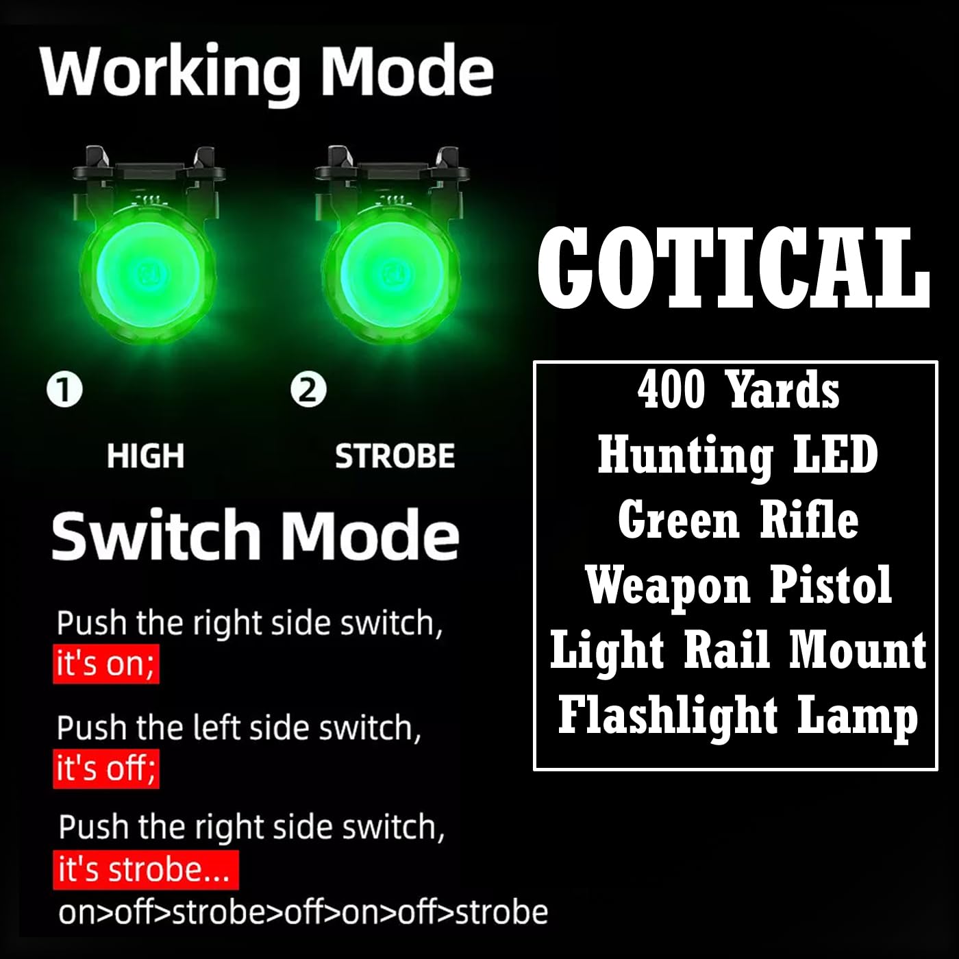 Tactical Pistol Laser Flashlight 2-in-1 for 1911 M9 - Hunting & Defense Gear