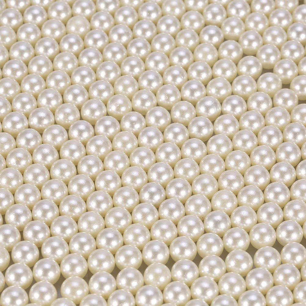 1300PCS White Artificial Pearls Beads for Makeup Organizer - Loose Pearls Makeup Case Filler, Brush Holder Accessories, DIY Jewelry Making & Home Decor
