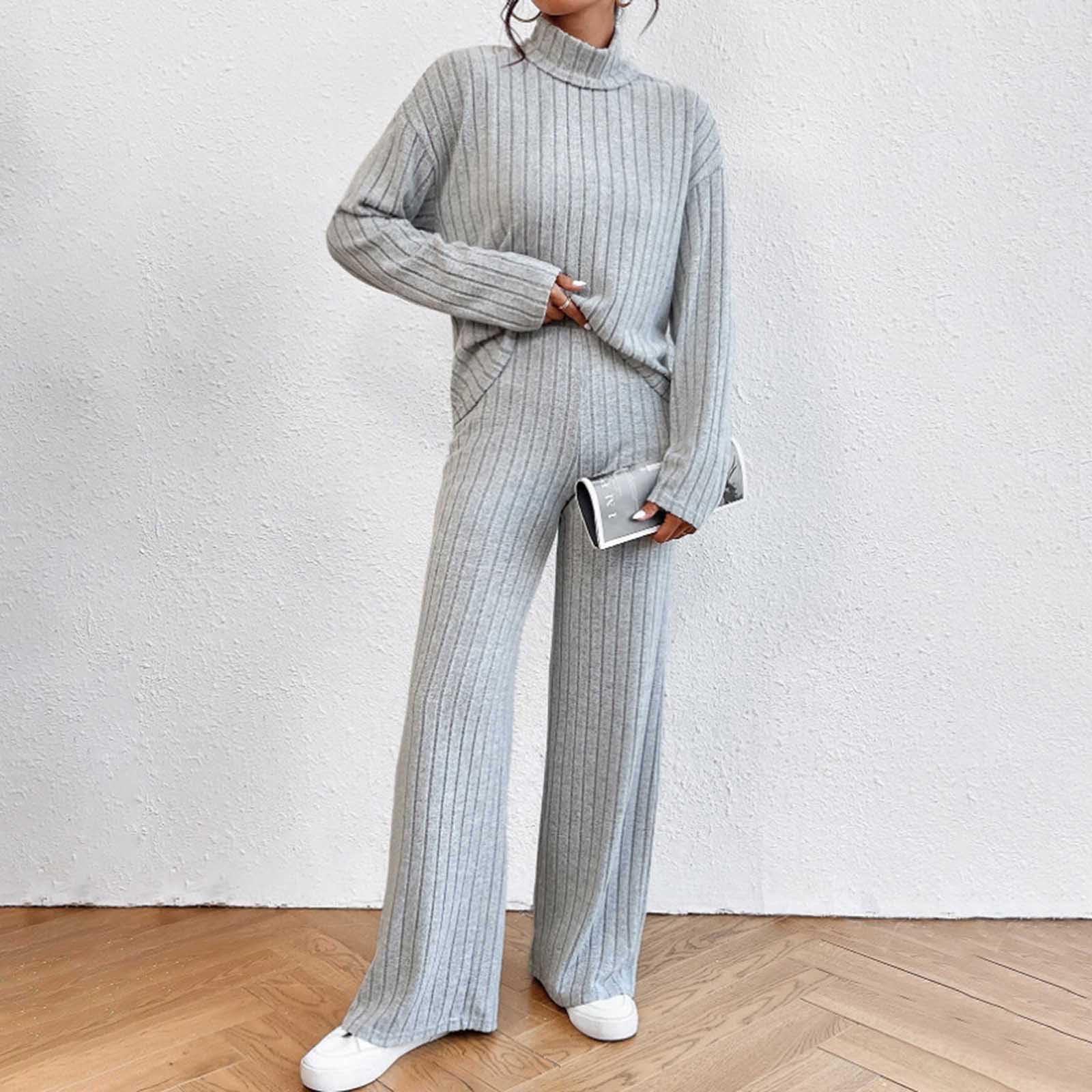 Women's Waffle Knit Two Piece Outfit Set - Half Zip Turtleneck Long Sleeve Top & Soft Lounge Shorts - Comfy Casual Loungewear for Home, Yoga & Weekend Wear