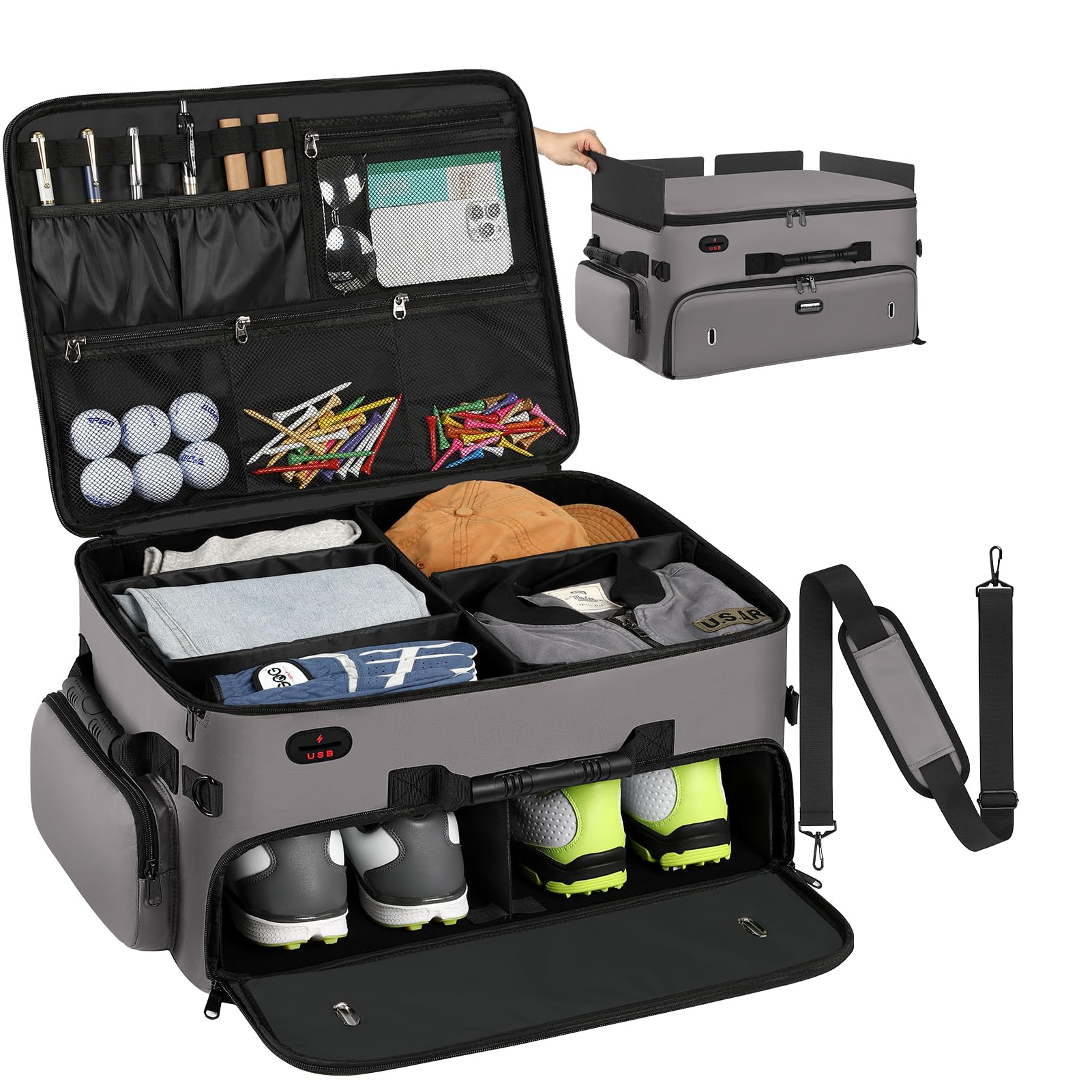 Premium 2-Layer Golf Trunk Organizer - Large 20
