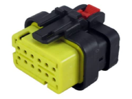 AMPSEAL 16 Dual Row 12 Position Plug Assembly (25 Pack) - High Performance Electrical Connector for Industrial Automation, Robotics & Automotive Applications