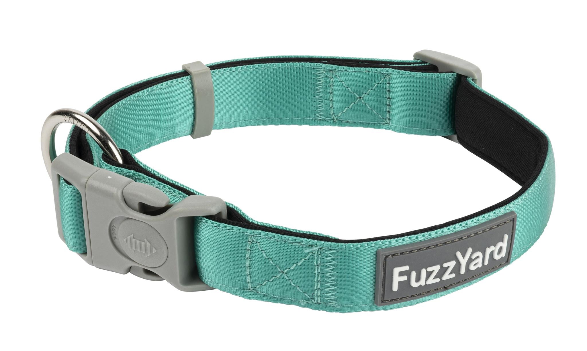 Fuzzyard Lagoon Dog Collar - Soft Padded Pet Collar with Adjustable Buckle for Small Medium Large Dogs - Perfect for Walking, Training & Outdoor Adventures