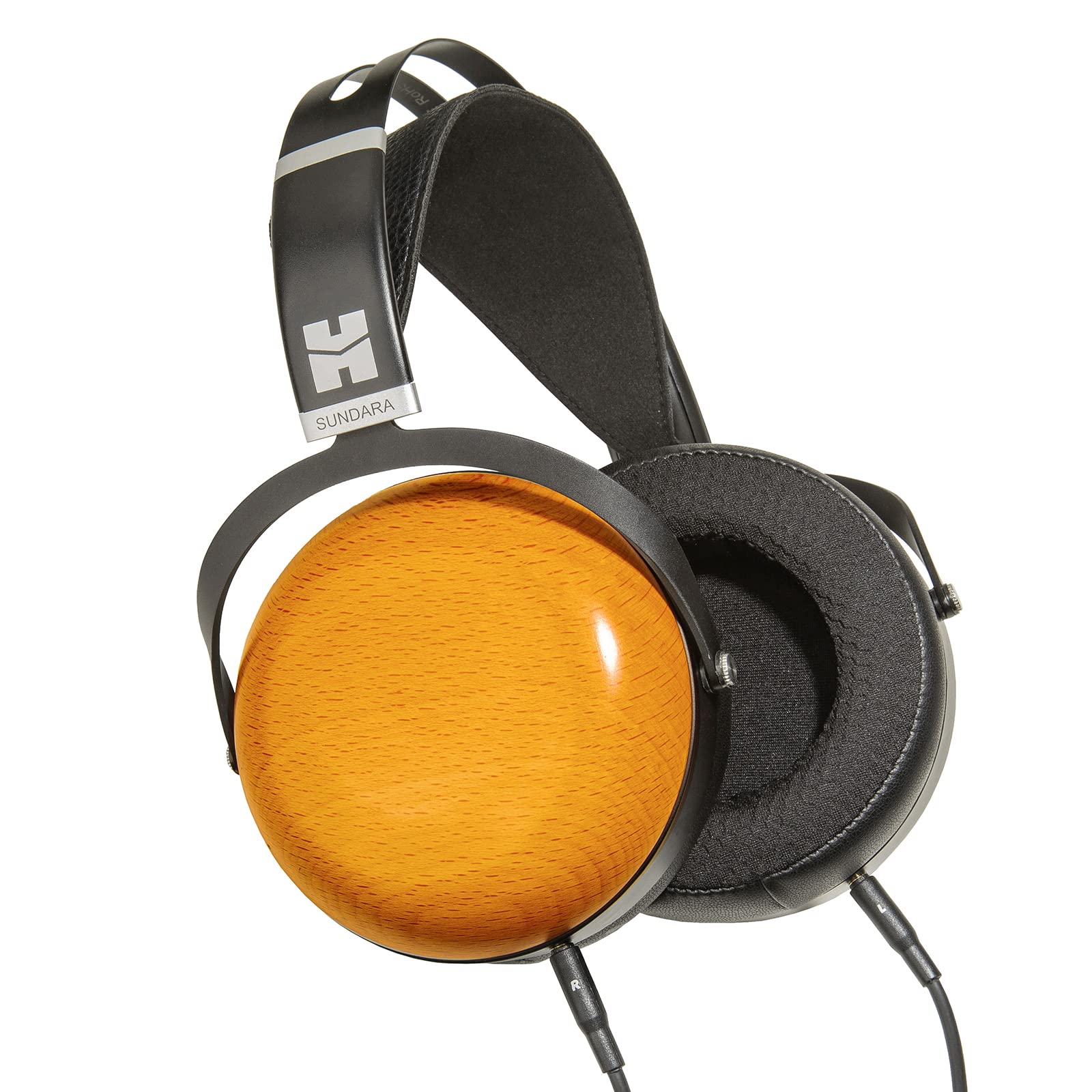 HIFIMAN SUNDARA Closed-Back Planar Magnetic Hi-Fi Headphones - Stealth Magnet Design, Detachable Cable, Wood Ear Cups - Professional Studio & Home Audio for Music Production, Recording, Gaming (Black & Orange, Adjustable Headband)