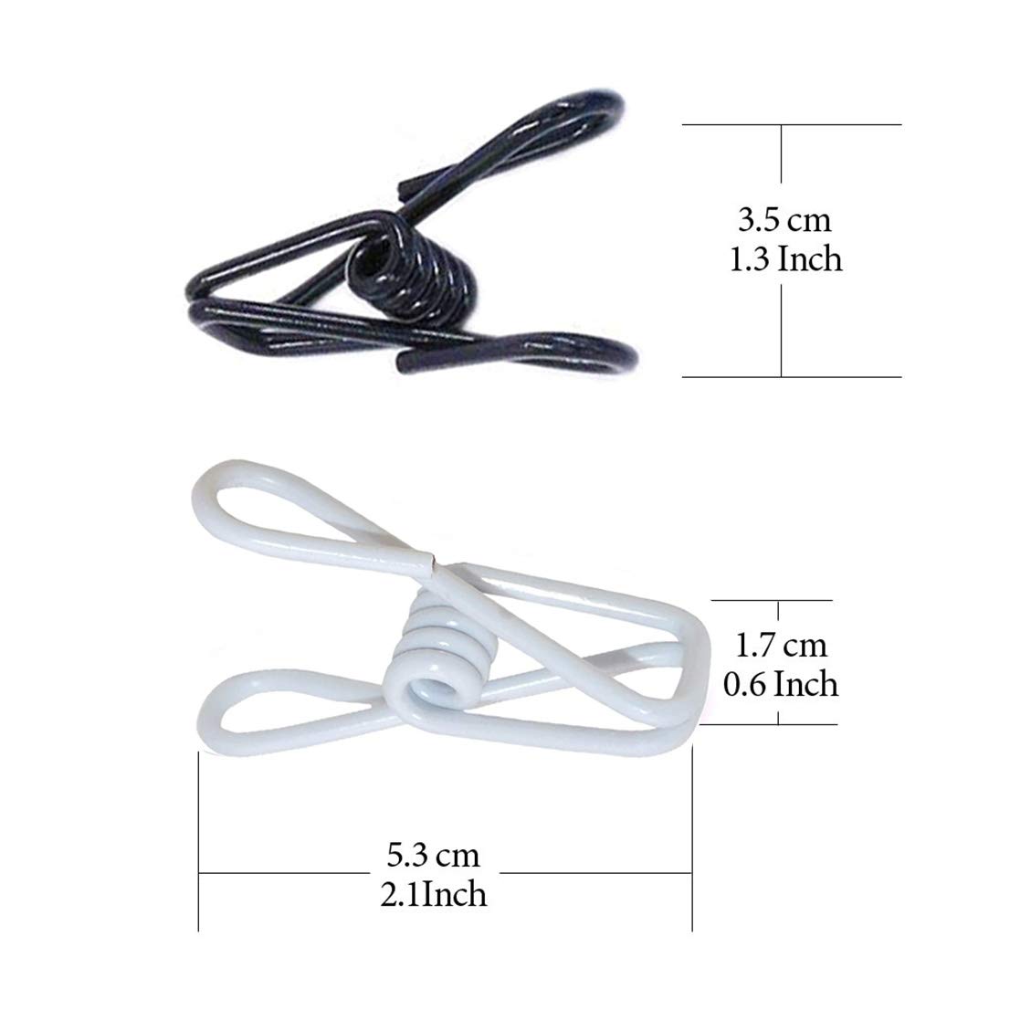 20 Pcs 2 Inch Black and White Chip Clips - PVC Coated High Elasticity Steel Clothes Pins for Food Storage, Sealing Bags & Laundry Hanging - Perfect for Kitchen, Pantry & Home Organization