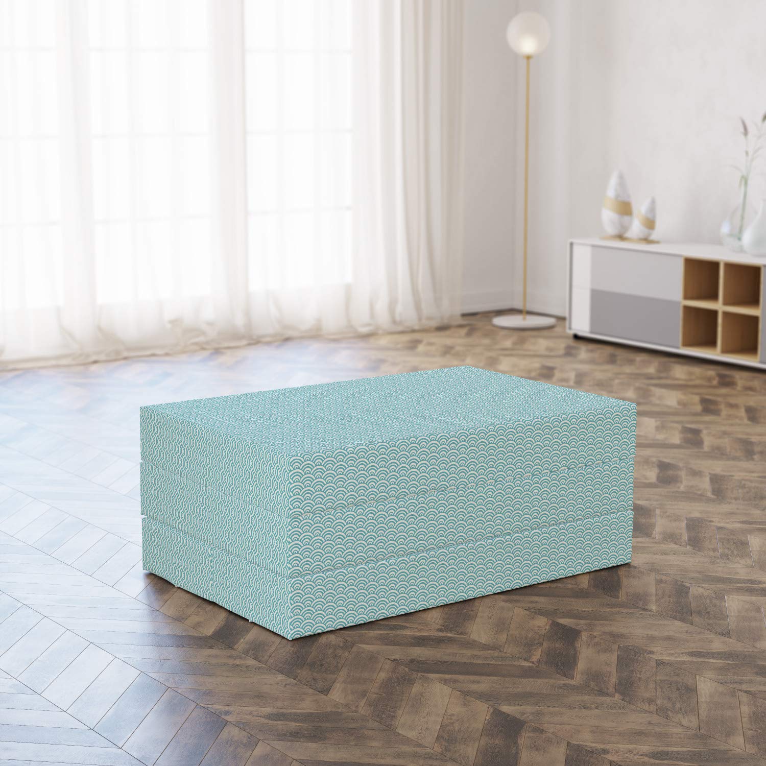 Ambesonne Aqua Foldable Mattress - Waterproof, Lightweight & Portable - 74.8